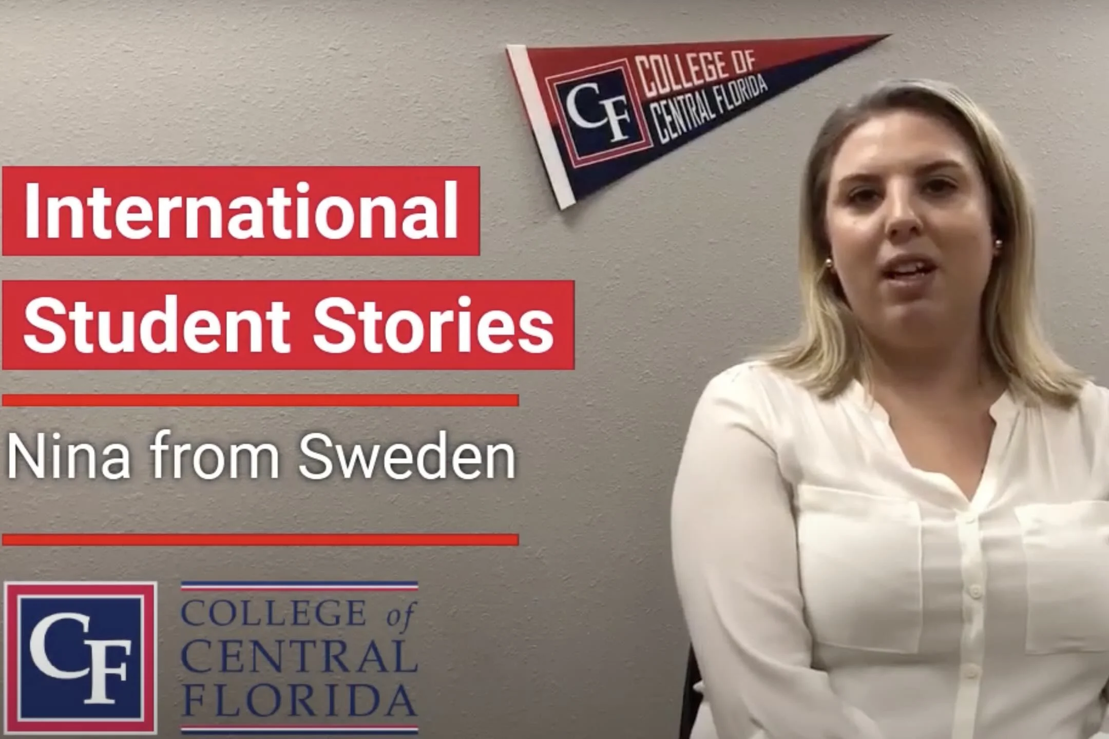 Nina från Sverige student på College of Central Florida (CF).
